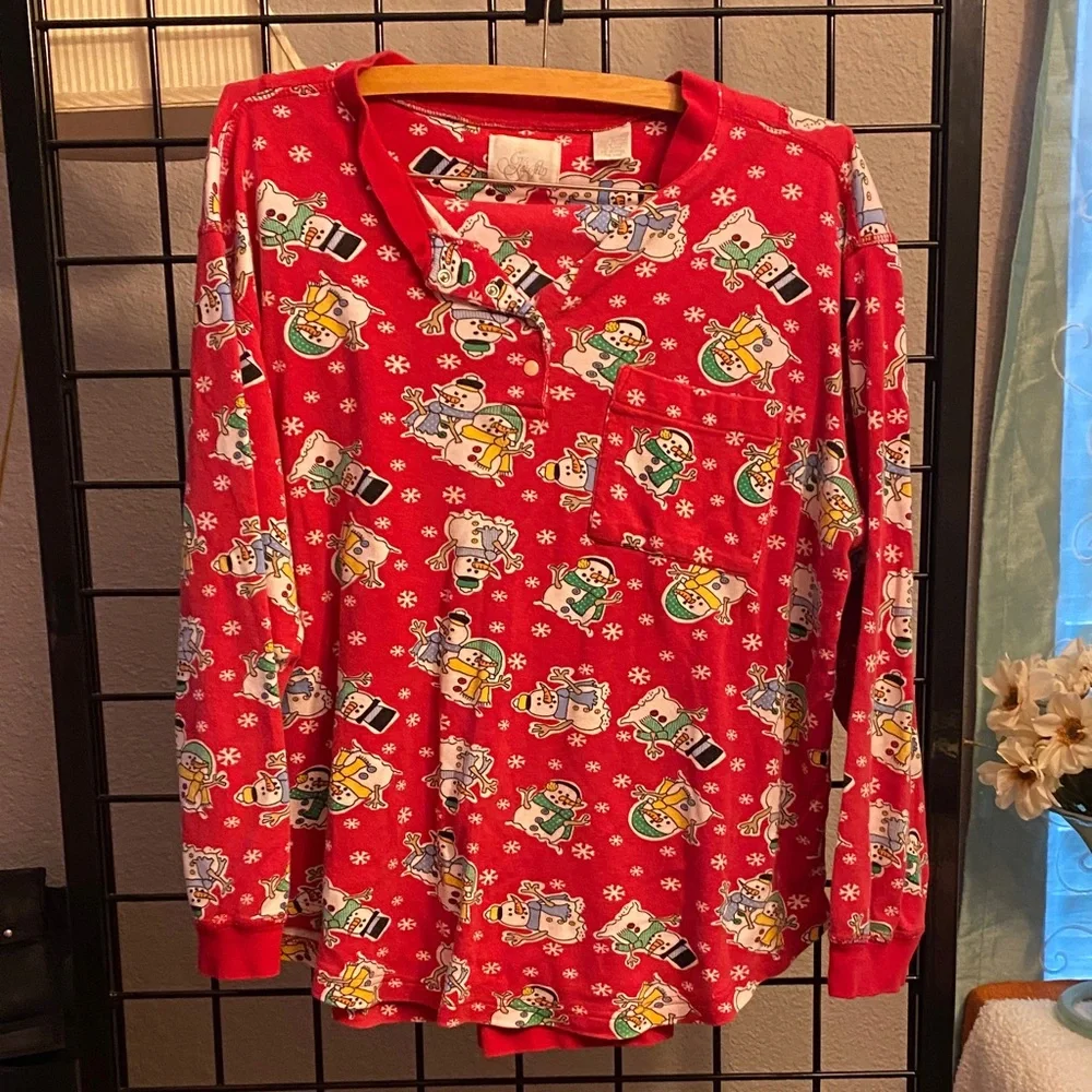 Festive Red Pajama Top and bottom set